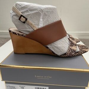 Louise et Cie Lo-Quarza Tan and Brown Wedge Shoes
